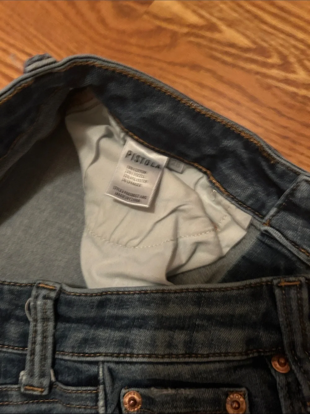 pistola Dark Washed Skinny Jeans with Frayed Hem - Picture 4 of 9